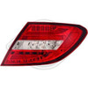 Back Rear Tail Lights Pair Set LED Clear Red Mercedes-Benz C Class W204 11-On