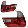 Back Rear Tail Lights Pair Set LED Clear Red White BMW X5 E53 99-03