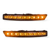 Pair LED Front Indicators Detector For VW Passat 3C 2005-10 In Black Smoked