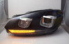 RHD LED DRL Projector Headlights Lighting Lamp For VW Golf 6 VI Black dynamic