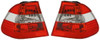Back Rear Tail Lights Red-Clear Crystal-Look Pair For BMW E46 Saloon 09/01-04/03