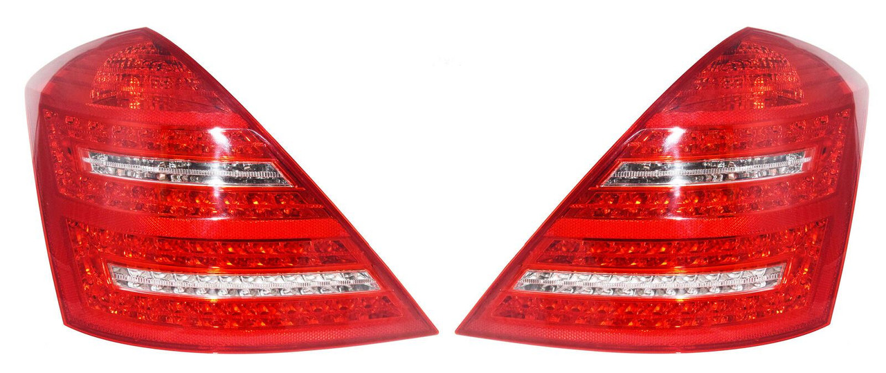 Back rear tail lights LED for Mercedes W221 (05-09) red clear Dynamic Indicators