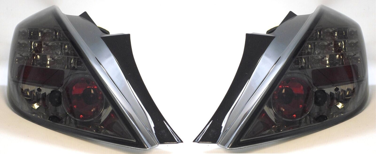 For Vauxhall Corsa D 3Dr 2006-14 Back Rear Tail Lights Smoked LED Pair Black
