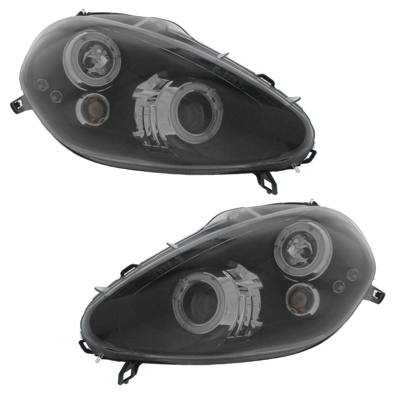 For Fiat Grande Punto 06-08 Black Angel Eye Projector Headlights Lamp Part