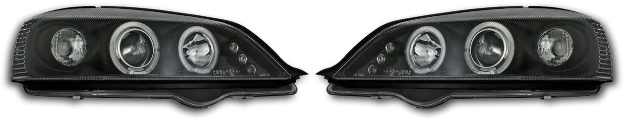 For Vauxhall Astra Mk4 98-04 Angel Eye Black Projector Headlights Lamps Halo