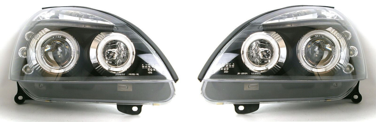 For Renault Clio Mk3 01-05 Black Angel Eye Projector Headlights Lamp Part