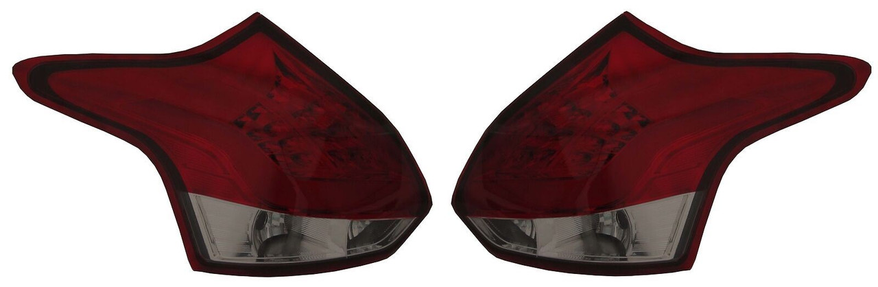 For Ford Focus Mk3 2011-15 Hatchback Red/smoke LED Lightbar Rear Tail Lights