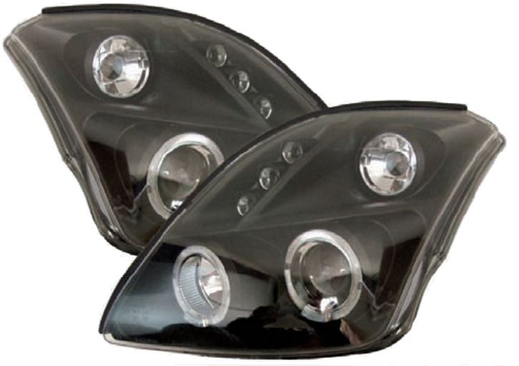 For Suzuki Swift 2005-2010 Black Angel Eye Projector Headlights Lamp Part
