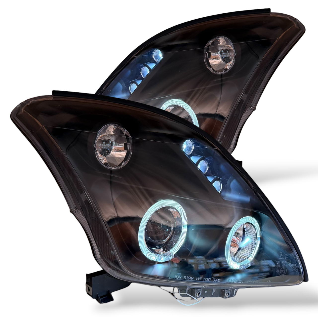 For Suzuki Swift 2005-2010 Black Angel Eye Projector Headlights Lamp Part