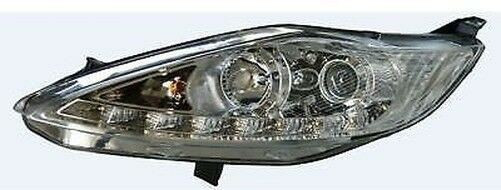 For Ford Fiesta Mk7 2008+ Chrome Angel Eye With DRL Projector Headlights Lamps
