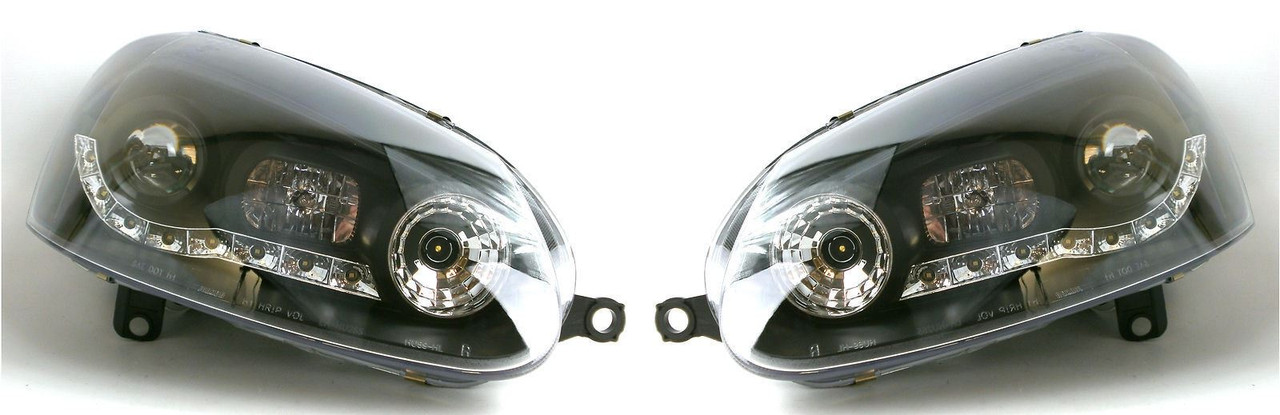 For VW Golf Mk5 04-09 Black DRL Projector Headlights Lighting Lamp Replacement