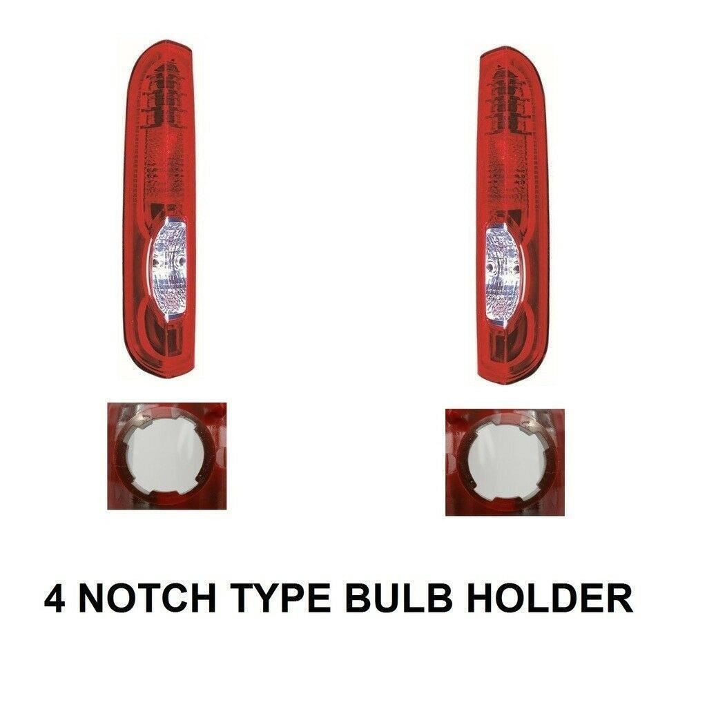 For Nissan Primastar Van 10/2006-2014 Rear Lights 4 Notches Bulbholder Pair
