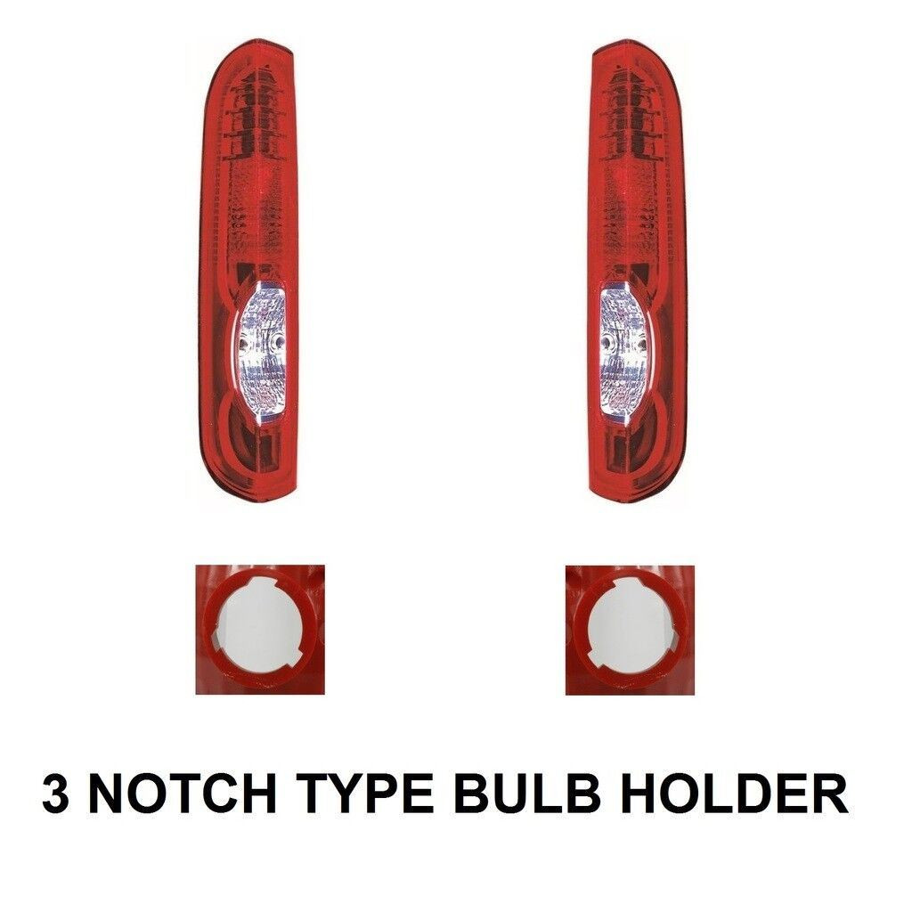 For Nissan Primastar Van 10/2006-2014 Rear Lights 3 Notches Bulbholder Pair