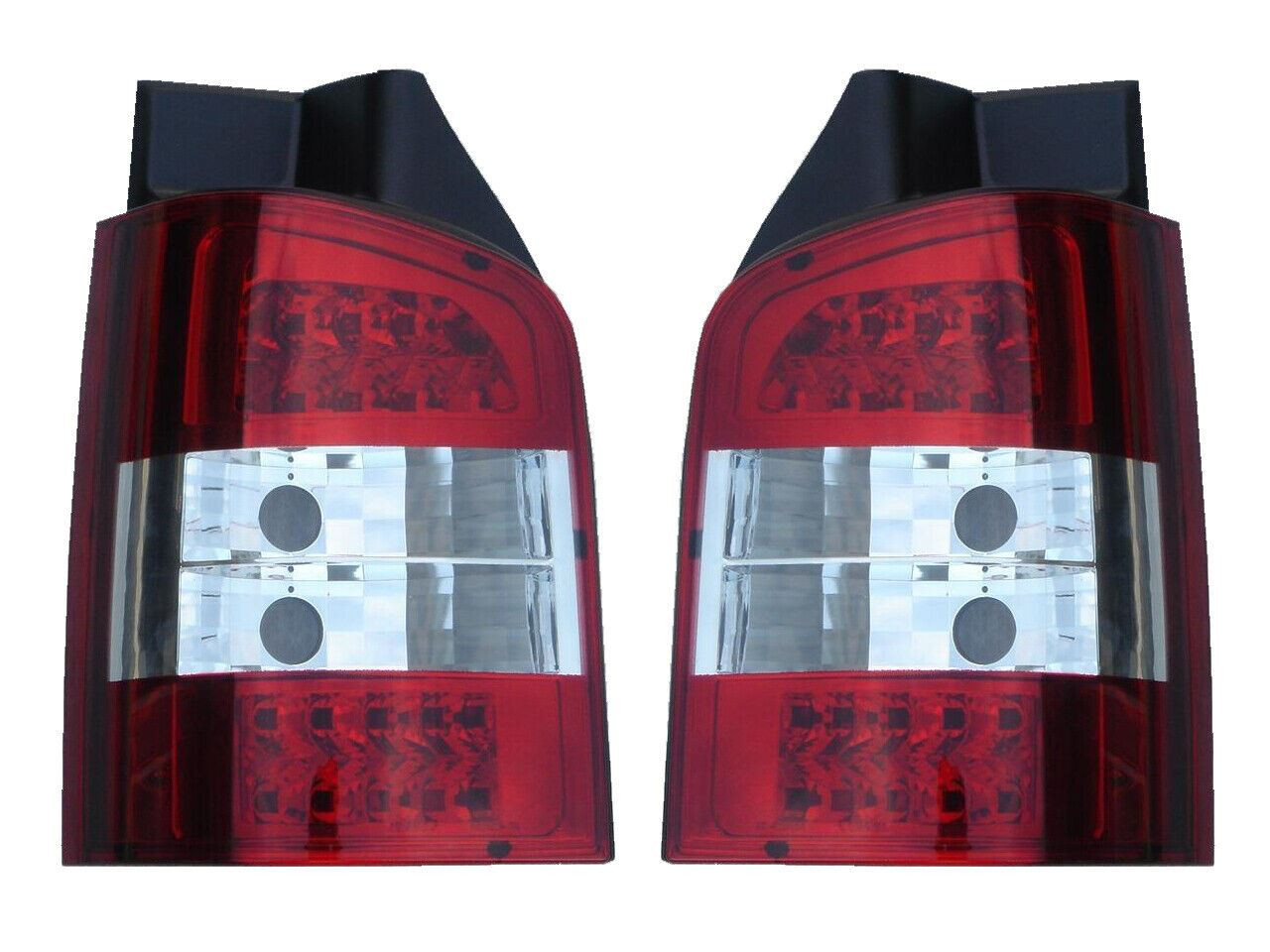 For VW Transporter T5 03-10 LED Rear Tail Lights Lamps Crystal Clear/Red LED