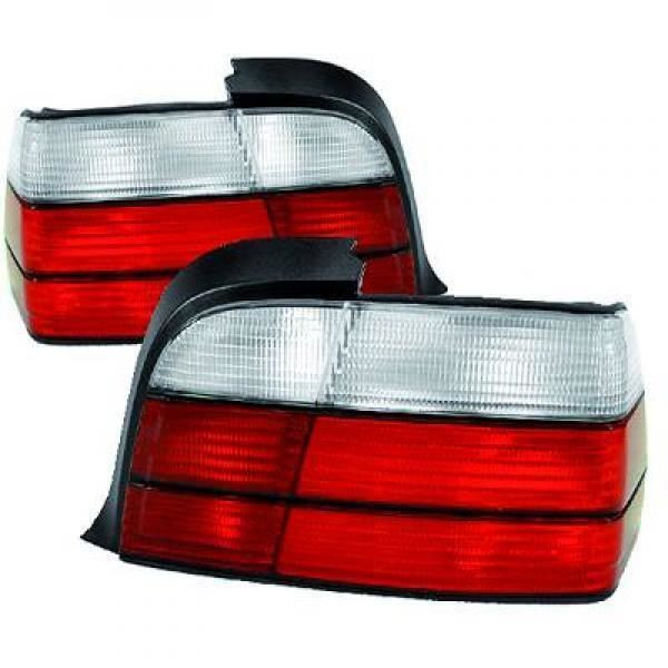 Back Rear Tail Lights Pair Set White BMW 3 Series E36 Saloon 90-99