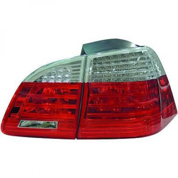 Back Rear Tail Lights Pair Set LED Red Chrome BMW E61 Estate 03-07