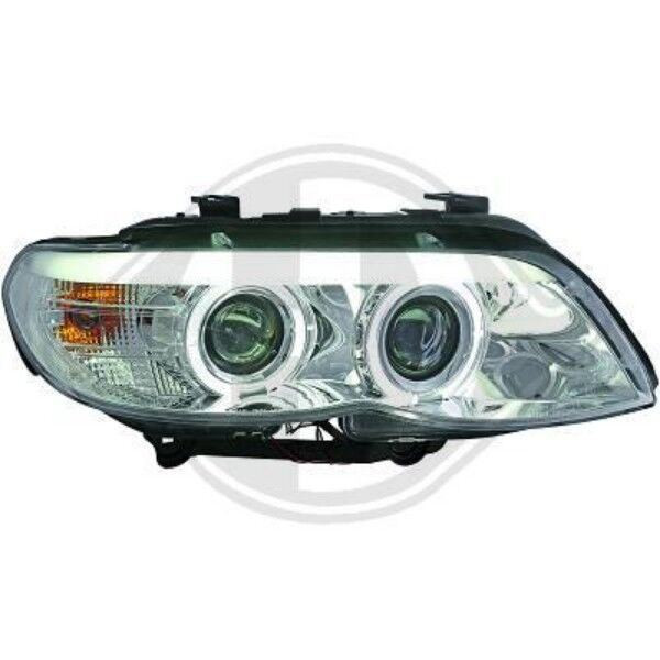 LHD Projector Headlights Headlamp Pair Angel Eyes Clear Chrome BMW X5 E53 03-07
