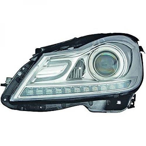 LHD Projector Headlights Pair LED Dragon DRL Lights Clear Chrome Mercedes W204 11-On