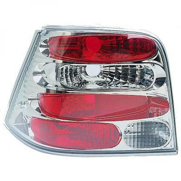 Back Rear Tail Lights Pair Set Clear Chrome VW Golf IV 97-03