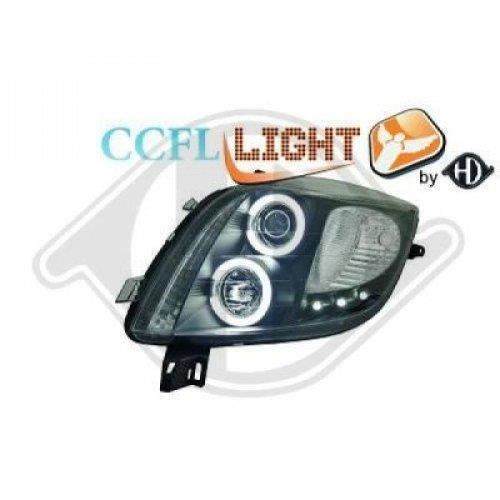 LHD CCFL Projector Headlights Pair Clear Black Toyota Yaris 06-08