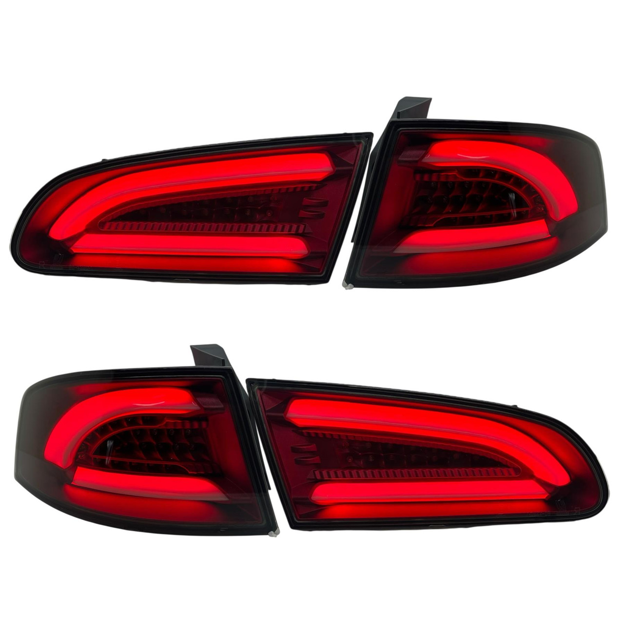 Back Rear Tail Lights Pair Set Clear Red Black Seat Ibiza 02-08