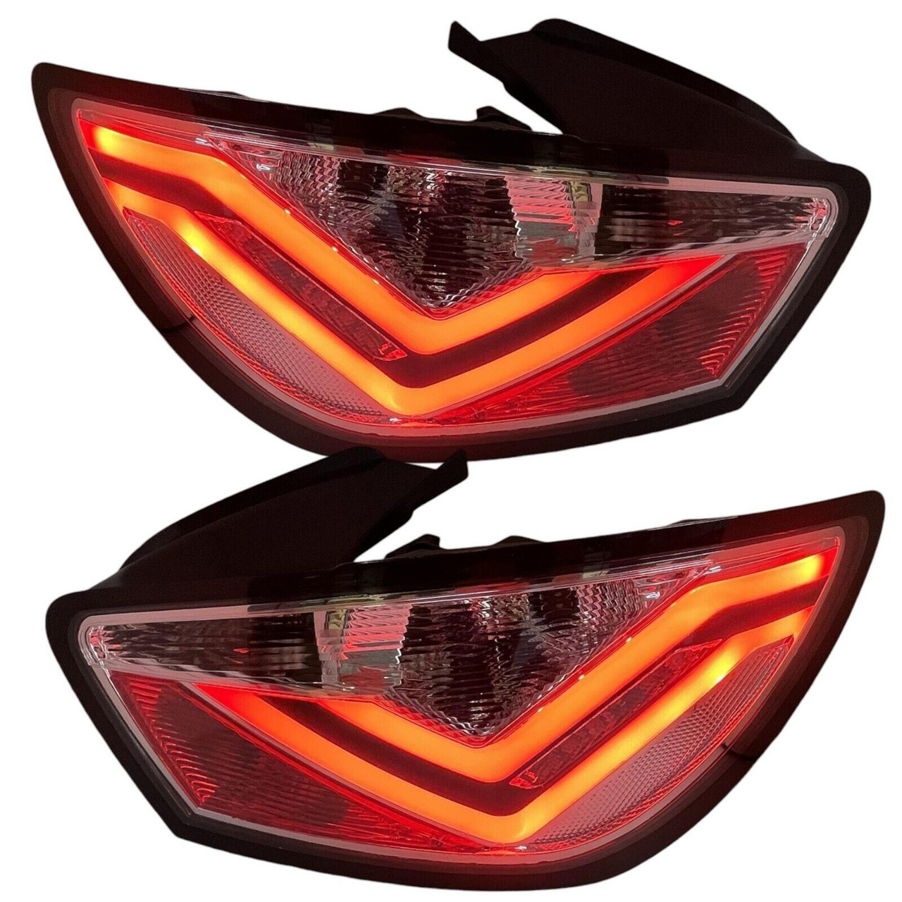 Back Rear Tail Lights Pair Set LED Clear Chrome for Seat Ibiza 2008-12