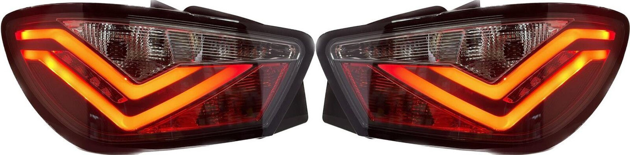 Back Rear Tail Lights Pair Set LED Clear Black Seat Ibiza 3 door 08-12