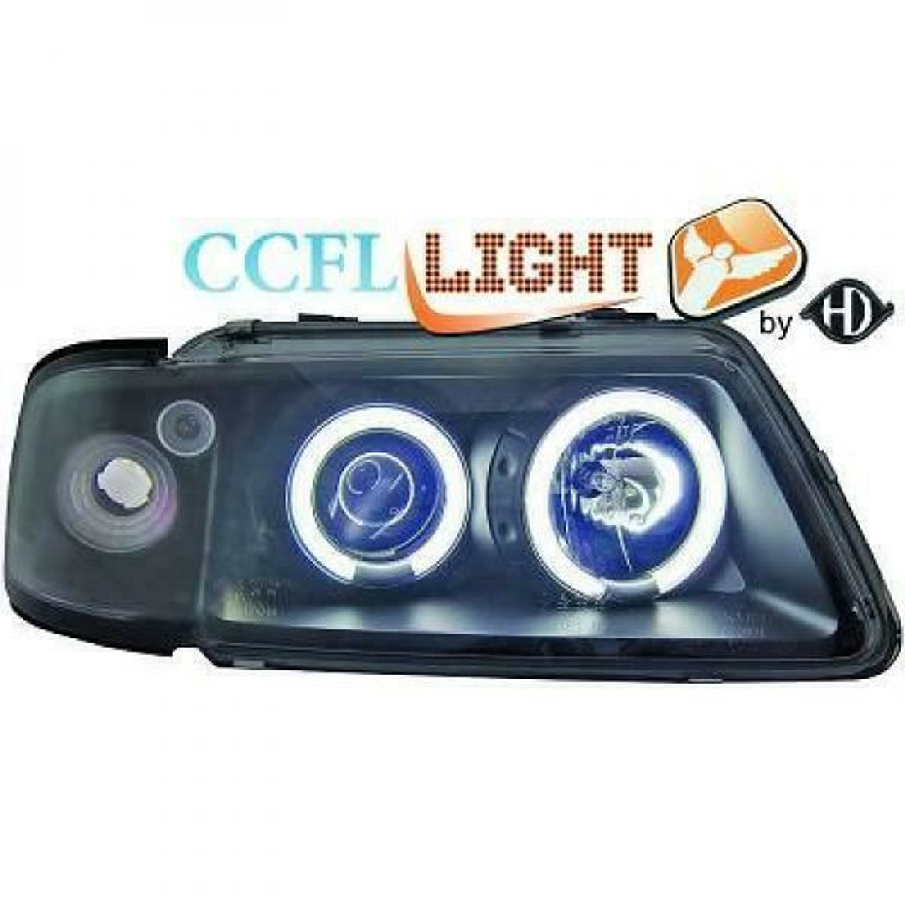 LHD Right Left CCFL Projector Headlights Pair Clear Black For Audi A3 96-03