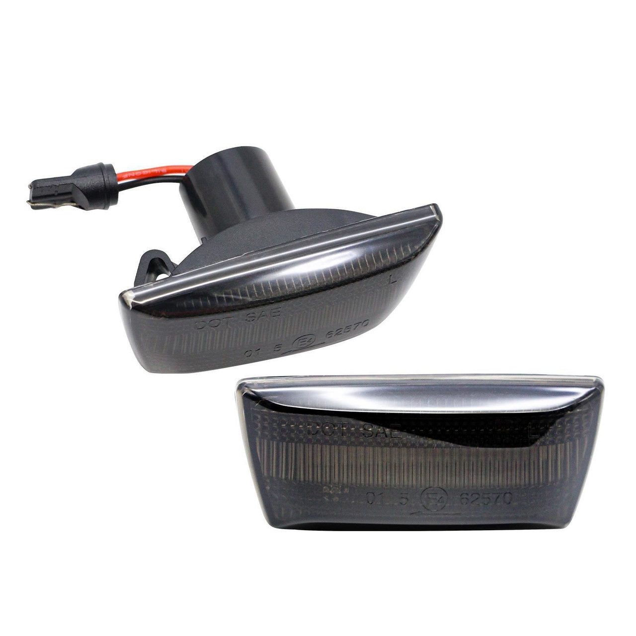 Pair LED Dynamic Sequential Smoked black side repeaters indicators blinkers Vauxhall