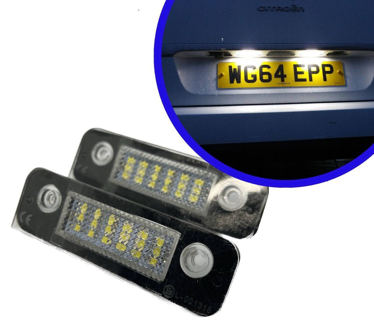 2x 18 LED License Number Plate Lamps Light for Ford Mondeo MK2 96-2000