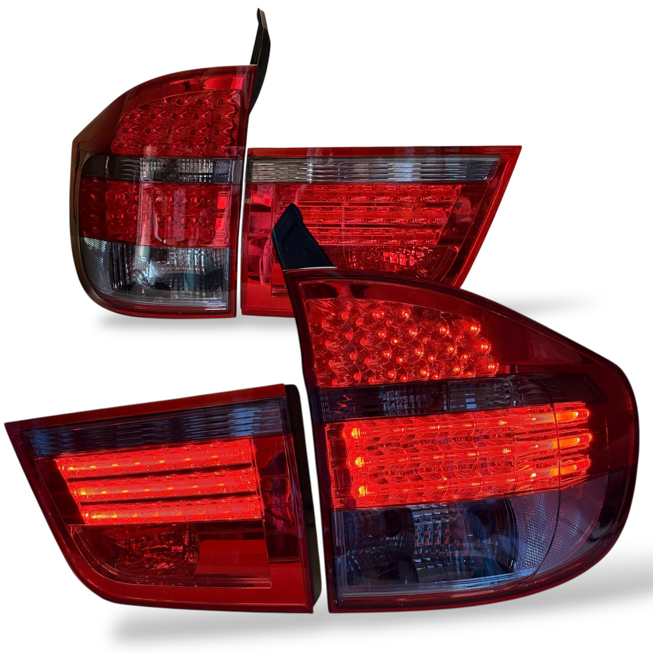Pair Rear Back Tail Lights Lamps LED Red smoke for BMW X5 E70 2007-2010