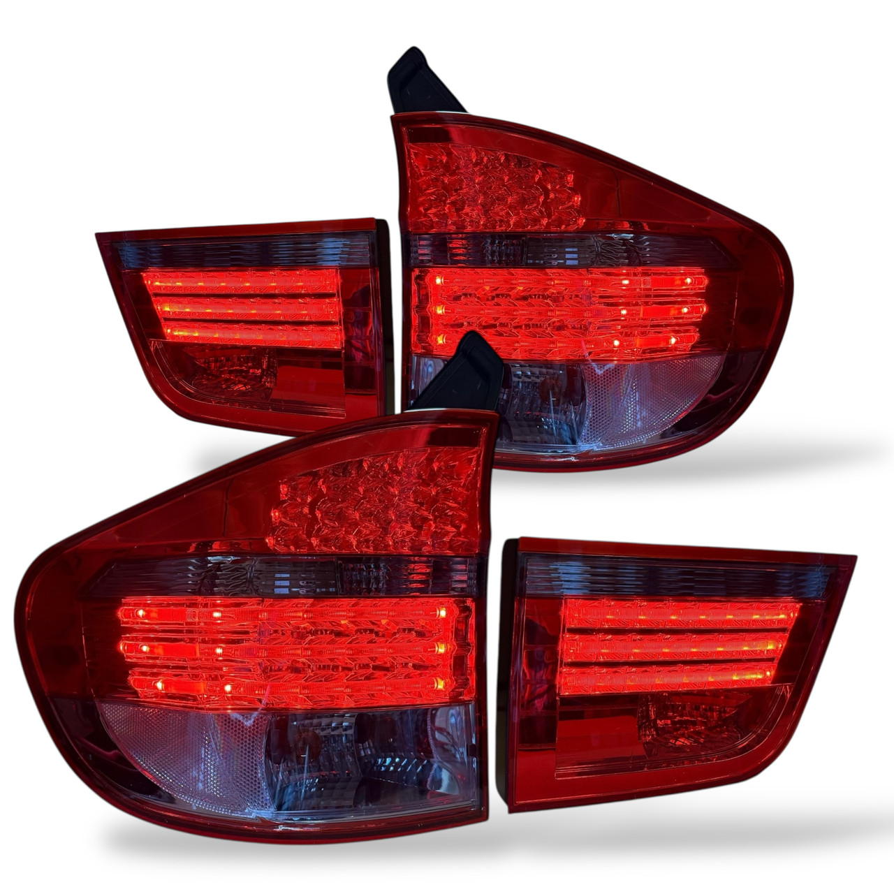 Pair Rear Back Tail Lights Lamps LED Red smoke for BMW X5 E70 2007-2010