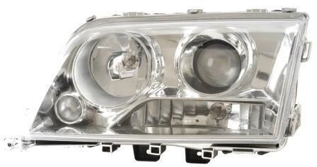 Eagle Eyes 251028 LHD Right Left Passenger Driver Side RH LH Projector Headlight Headlamp Pair Clear Chrome
