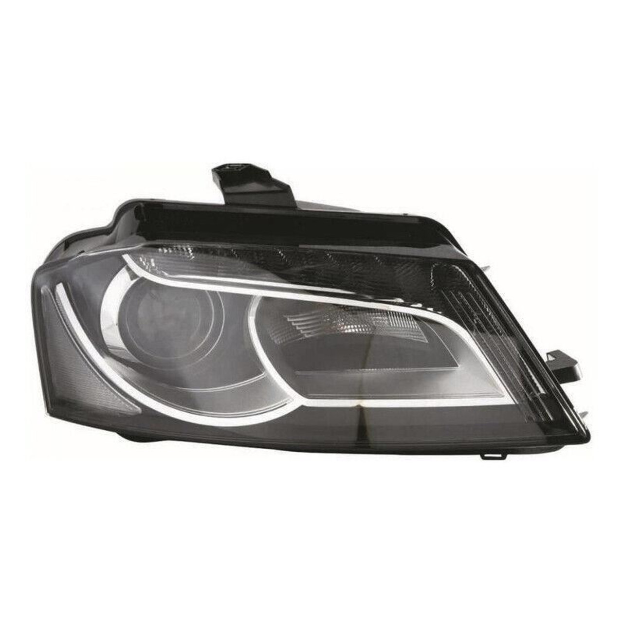 For Audi A3 &amp; S3 7/08-12 XENON Headlight Black INNER (LED DRL) D3S W/MTR Right side