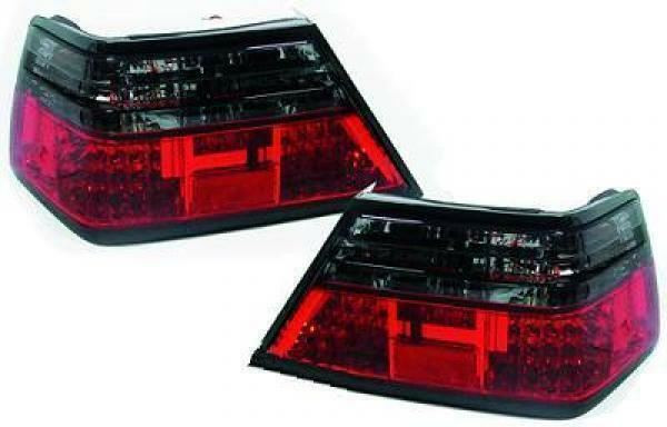 Back Rear Tail Lights Pair Set LED Clear Red Black Mercedes W124 85-95