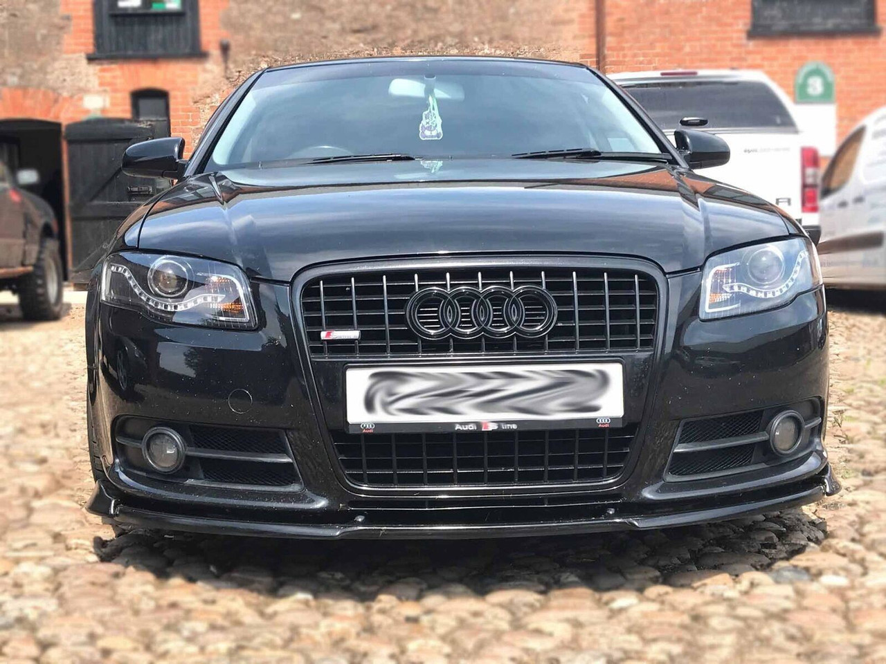 Eagle Eyes Starline LHD Projector Headlights Pair DRL Black For Audi A4 B7