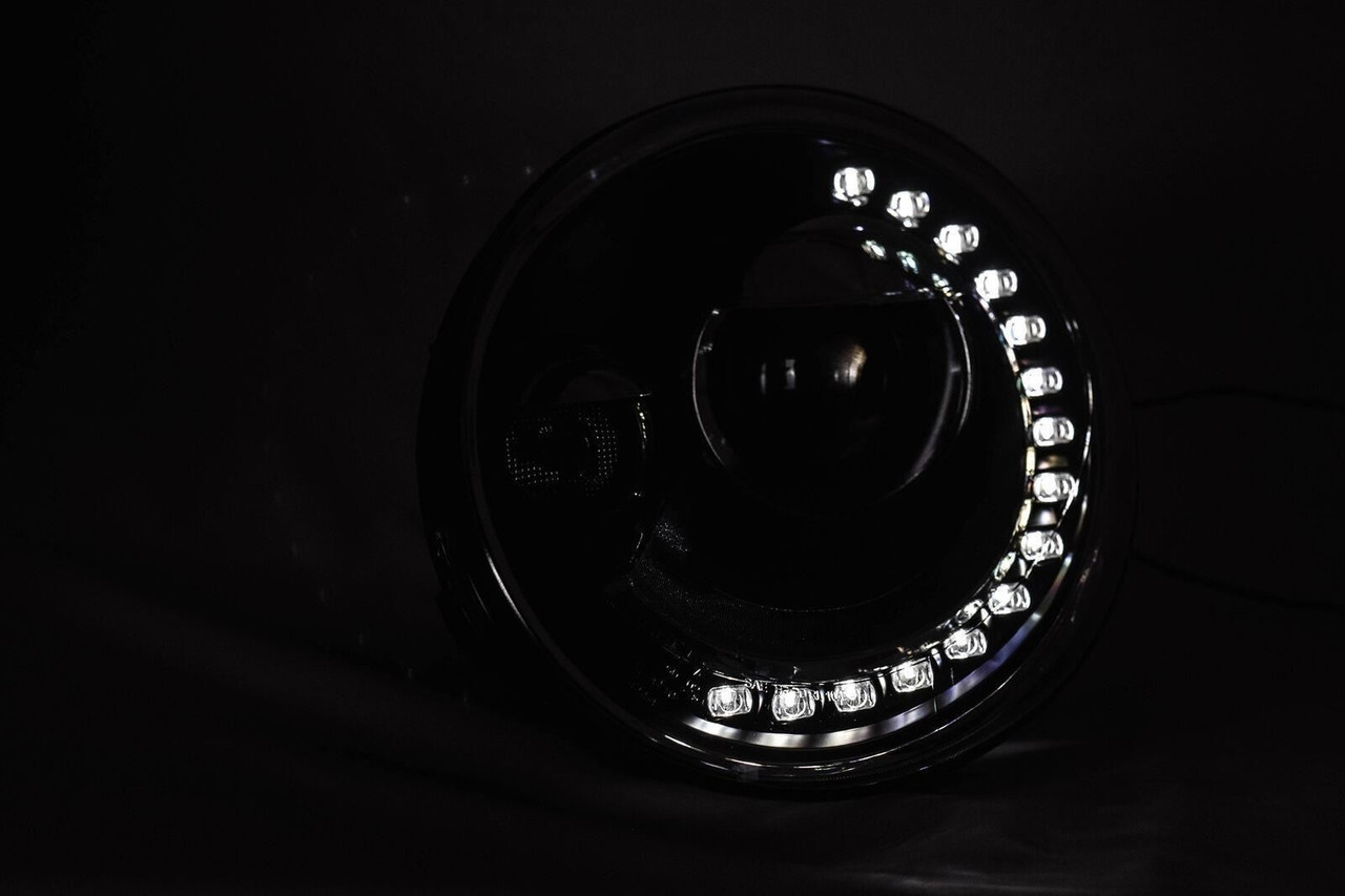 LHD For VW Beetle 6/11- &amp; 15- Black LED DRL Projector Headlights Lighting Lamp