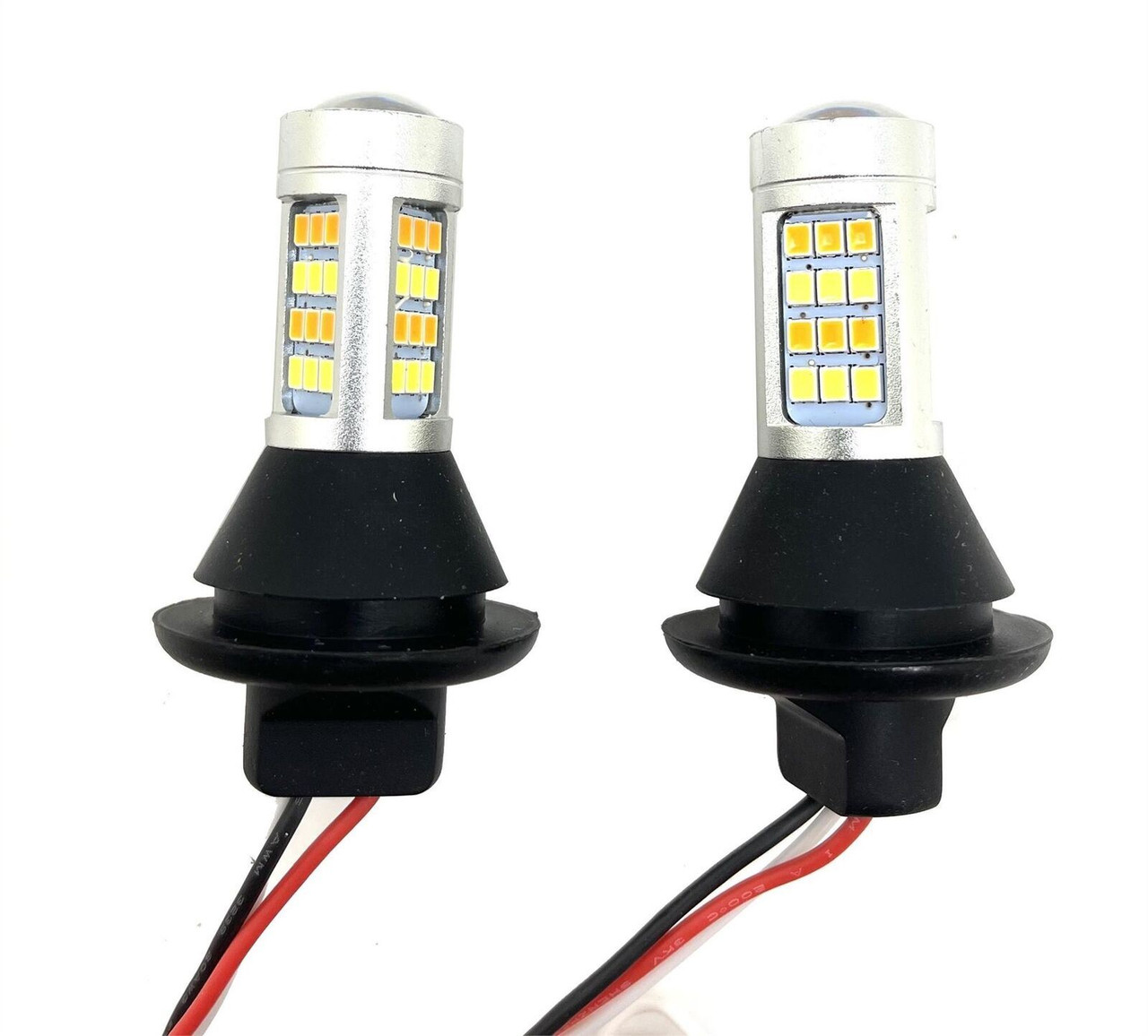 Pair 581 bau15s PY21W Switchback LED DRL Indicator amber white canbus resistor