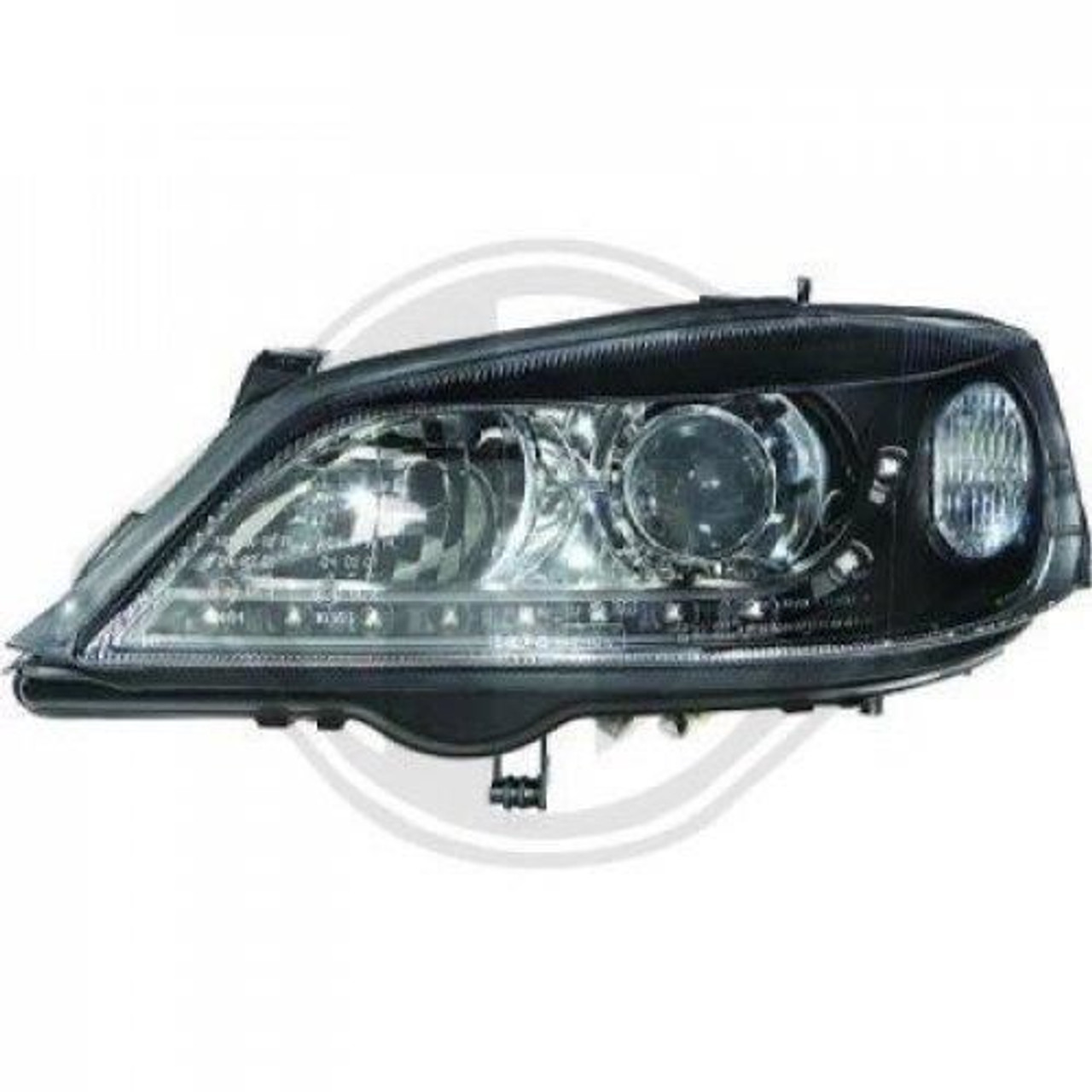 LHD Projector Headlights Pair LED Dragon DRL Lights Clear Black H7 Vauxhall Astra G 97-04