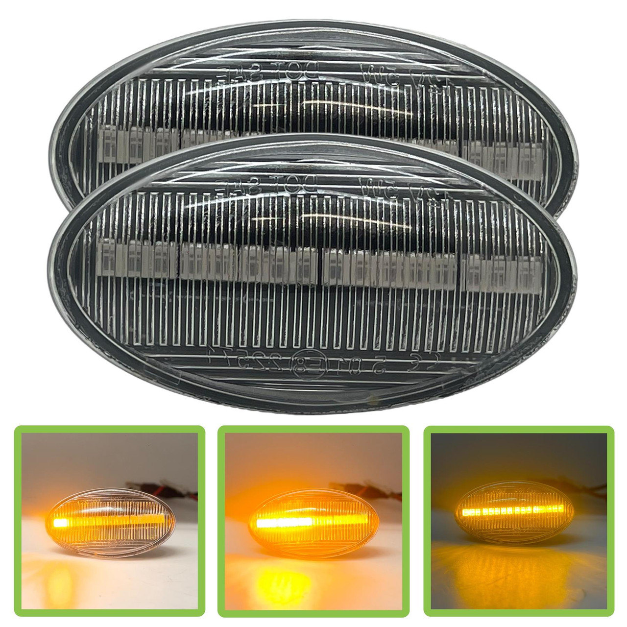 LED Side Marker / Repeaters lights clear For Mini Cooper R50 02-06, R52 04-08,R53 02-06