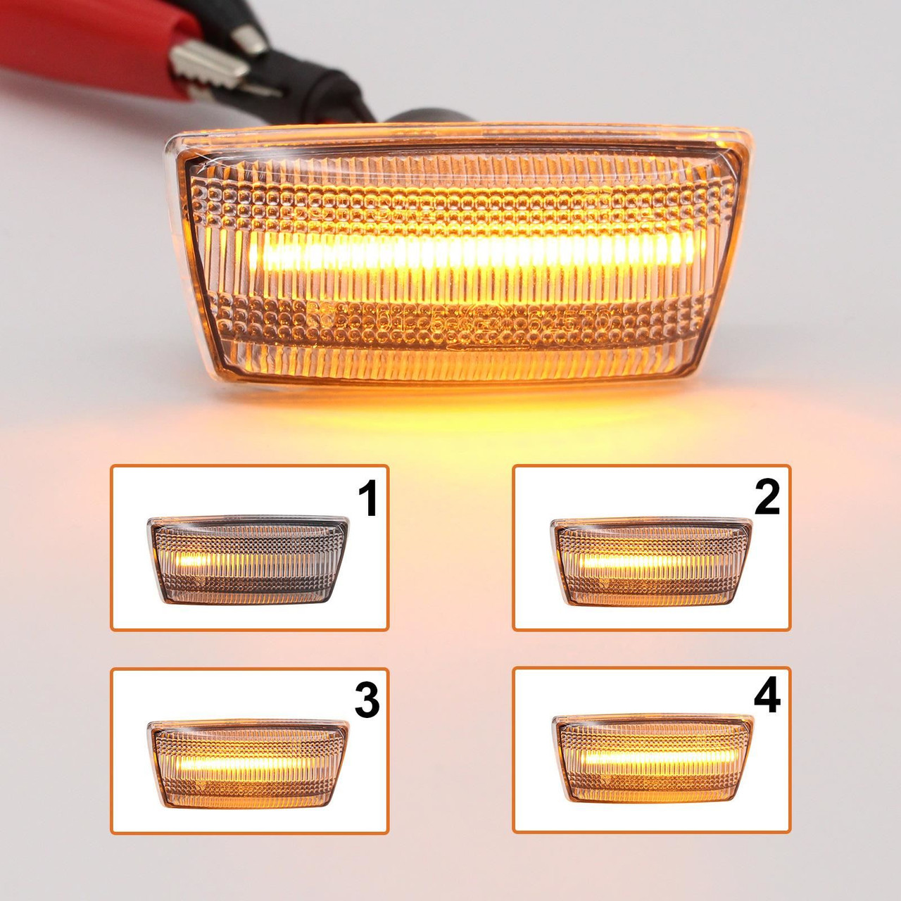 Dynamic LED Side Repeaters indicator Lights Clear For Vauxhall Adam 2013-