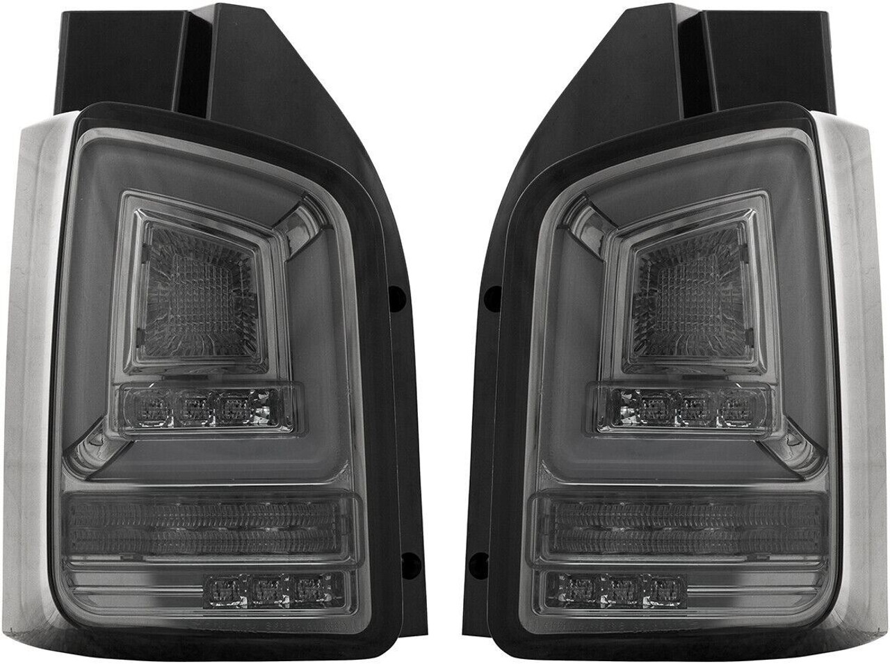 Pair LED smoke grey back rear tail lights for VW T5.1 2010-15 Dynamic