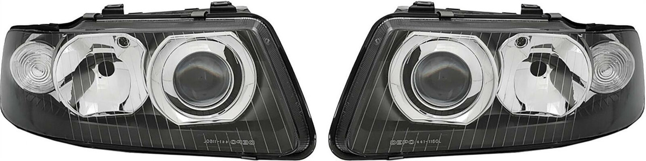 Pair LHD clear back Projector headlights headlamps for Audi A3 2000-2003