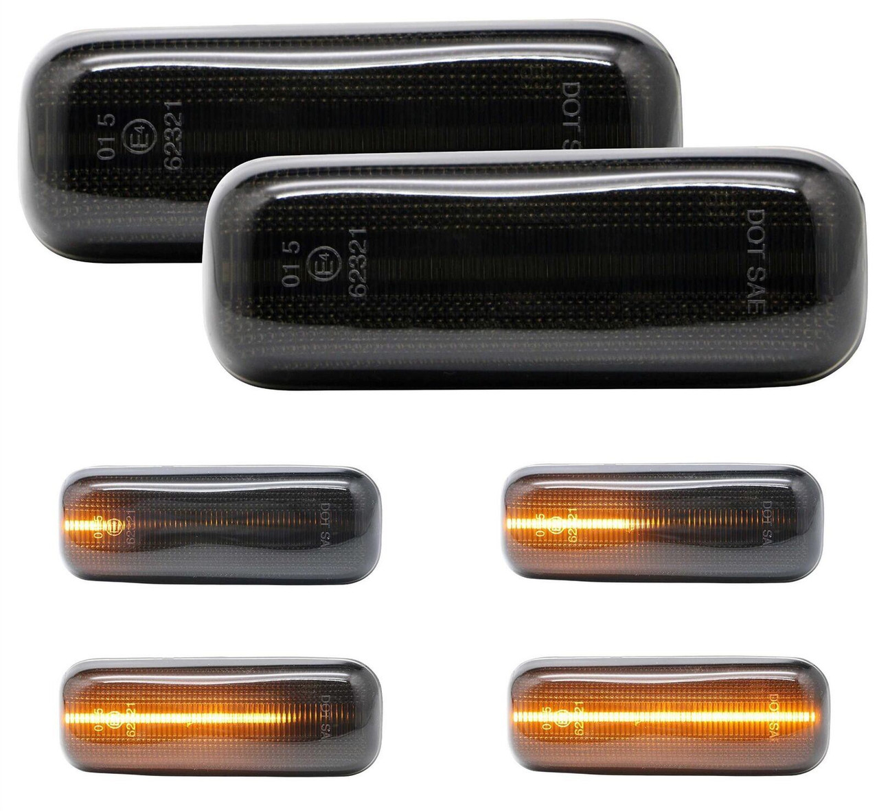 Dynamic LED side repeater indicator lights Smoke For Mercedes W163 ML320 1998-2003 Mercedes- W163 ML430 1999-2001 Mercedes- W163 ML55 AMG 2000-2003