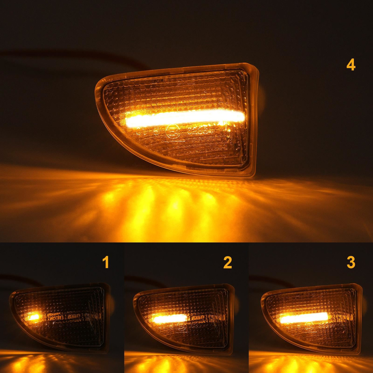 Dynamic LED Side Marker Repeaters lights Clear For Smart Fortwo 451 MK1 MKII 07-15