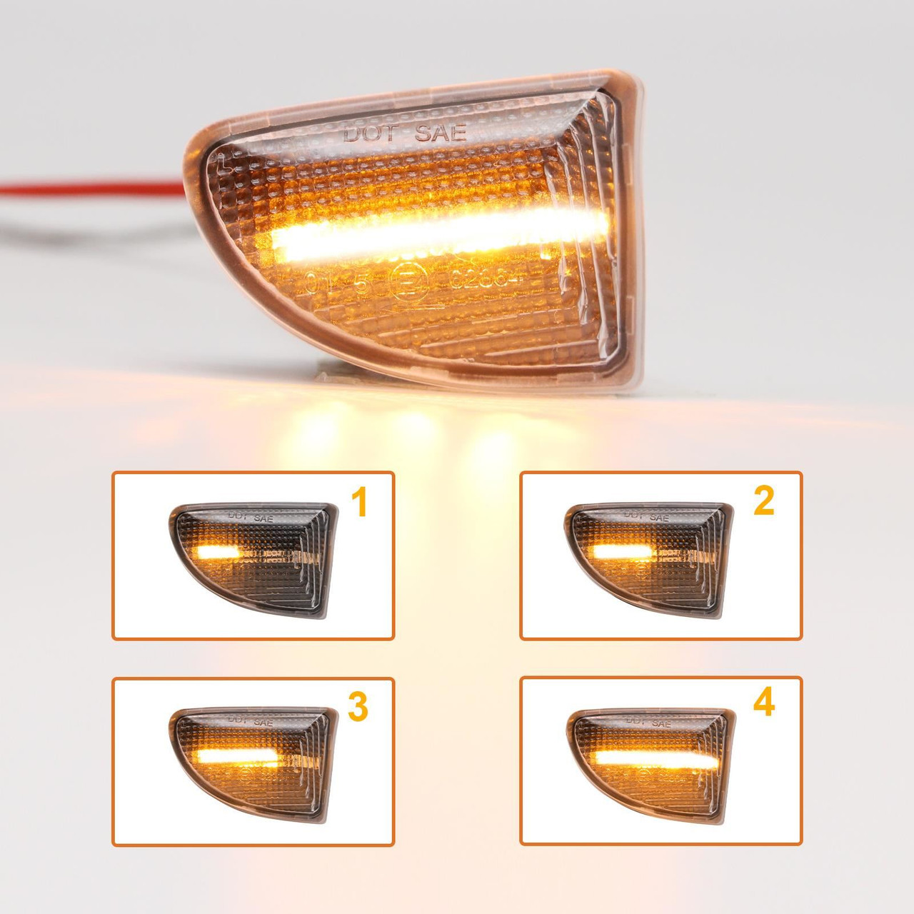 Dynamic LED Side Marker Repeaters lights Clear For Smart Fortwo 451 MK1 MKII 07-15