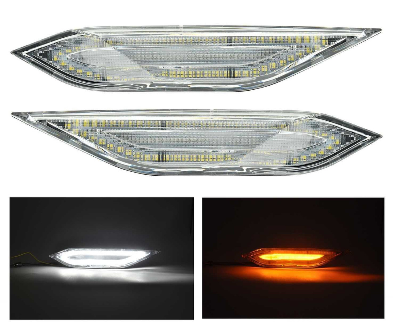 LED Side bumper Marker Repeaters lights clear For Porsche 958 Cayenne 2011-2014