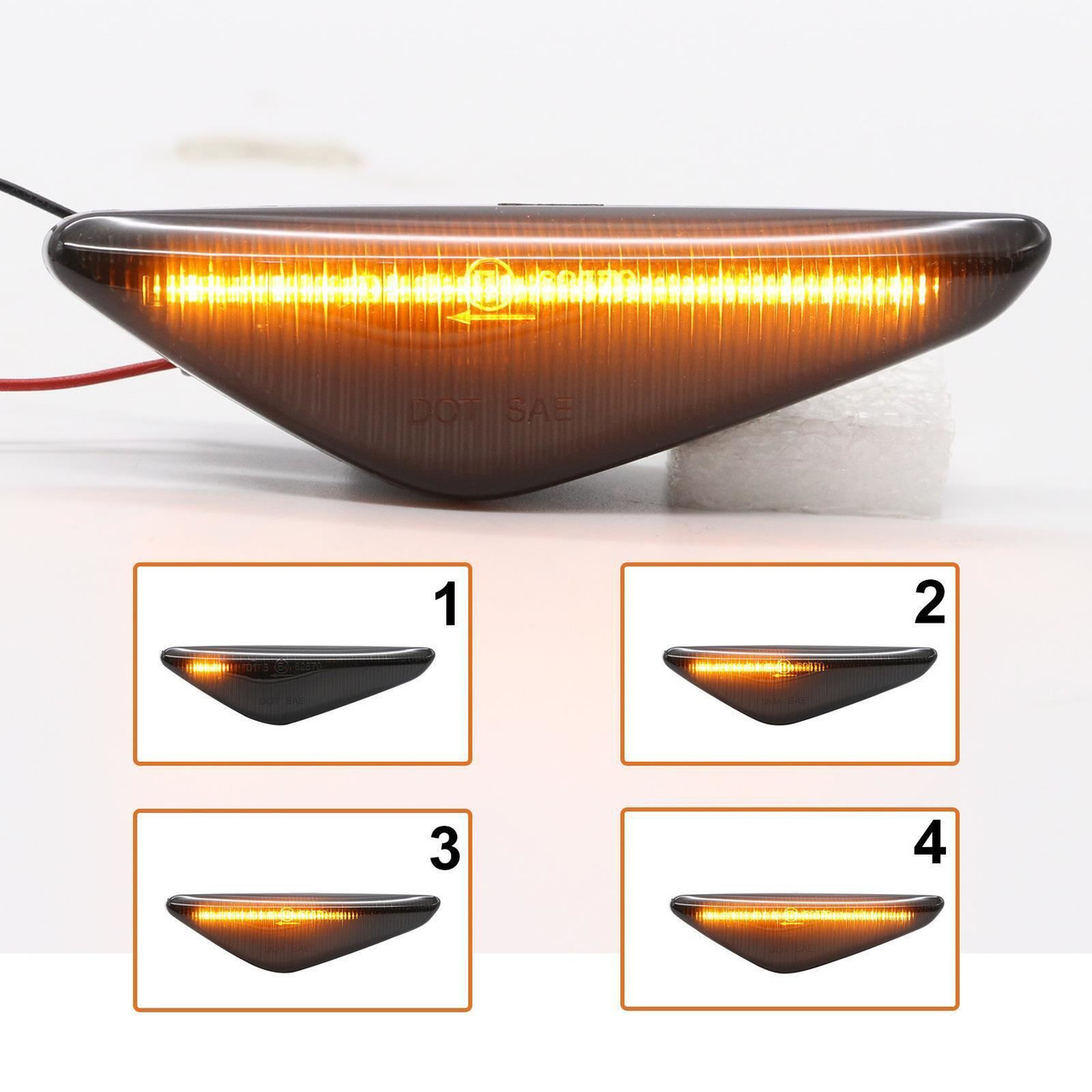 Pair Smoked black dynamic indicator side repeaters blinkers for BMW X3 F25 11-14 BMW X5 E70 2007-13 BMW X6 E72 2007-14 BMW X6 E71 Hybrid 2008-11