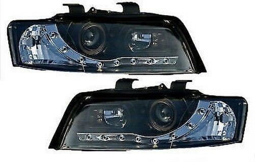 For Audi A4 B6 8E 01-05 Black LED DRL Projector Headlights Lighting Lamp