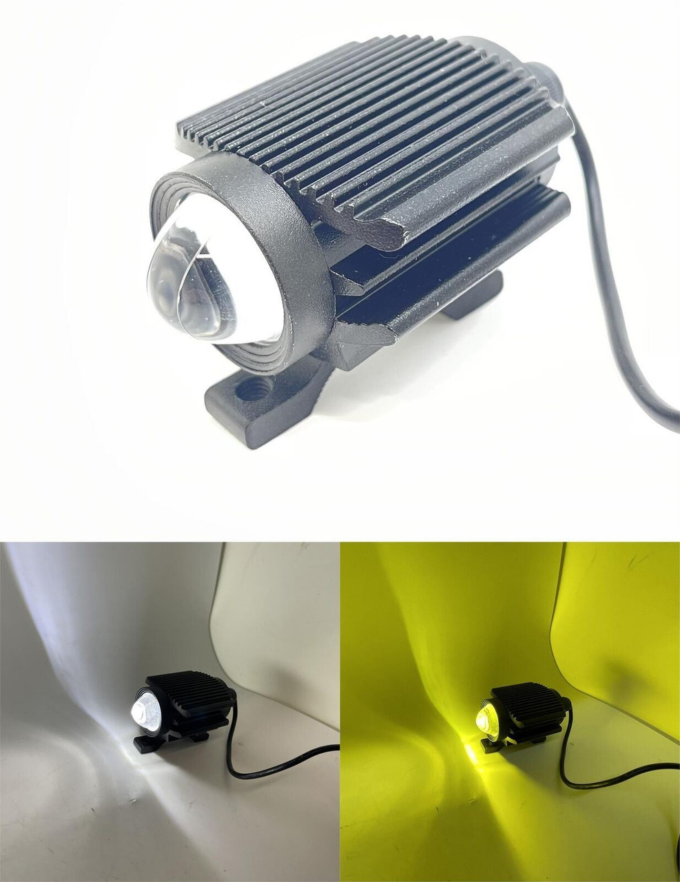 Car / Motorcycle mini LED spotlight headlight white / yellow 12v 24v